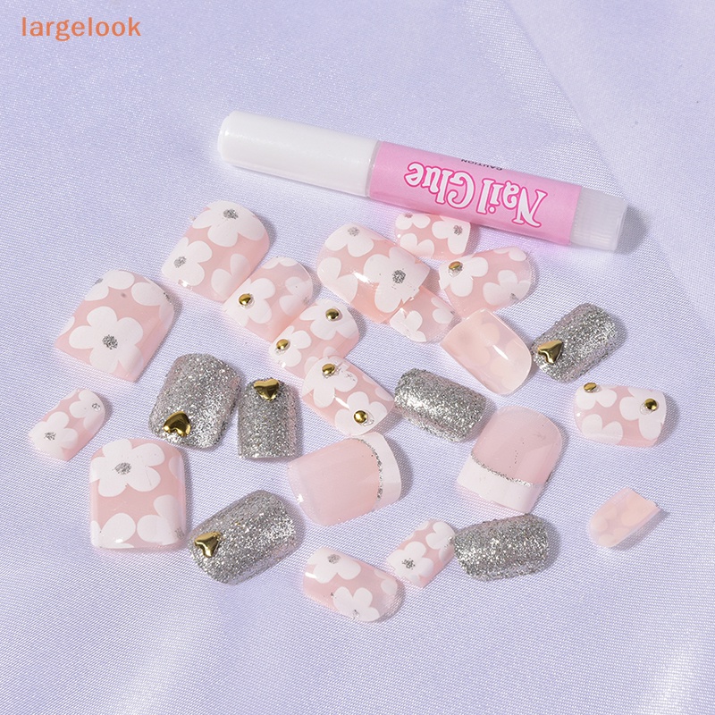 Bộ 24 Móng Tay Giả Acrylic Toàn Diện Phong Cách Pháp