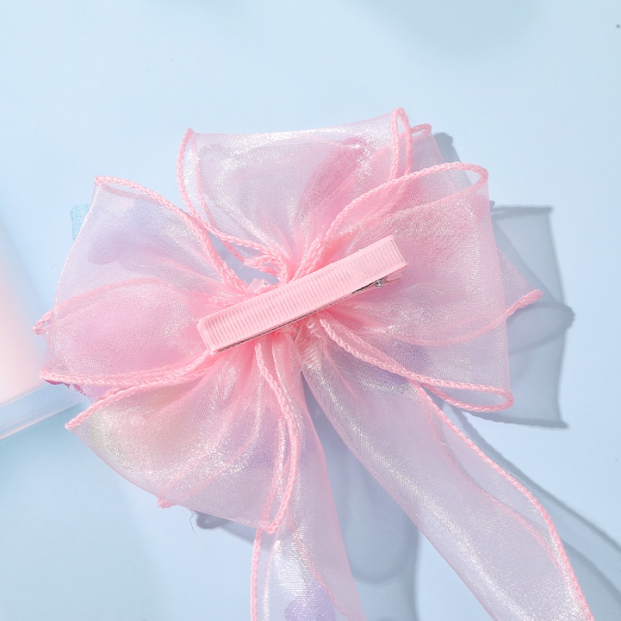 Kẹp Tóc Hình Bướm Phối Dây Ruy Băng Lưới Kiểu Hàn Quốc Dễ Thương Cho Bé Gái