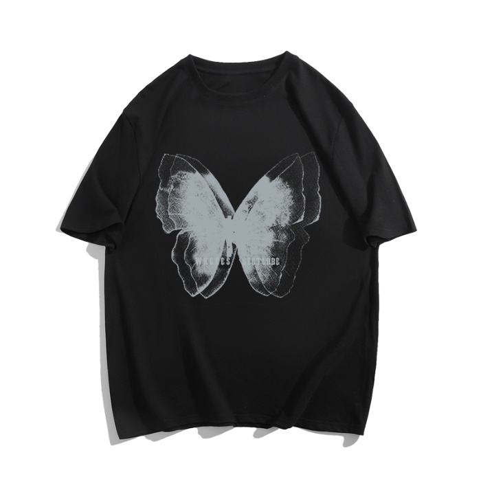 Áo Thun 100% Cotton Tay Ngắn Cổ Tròn In Họa Tiết Phong Cách Hàn Quốc Cho Nữ