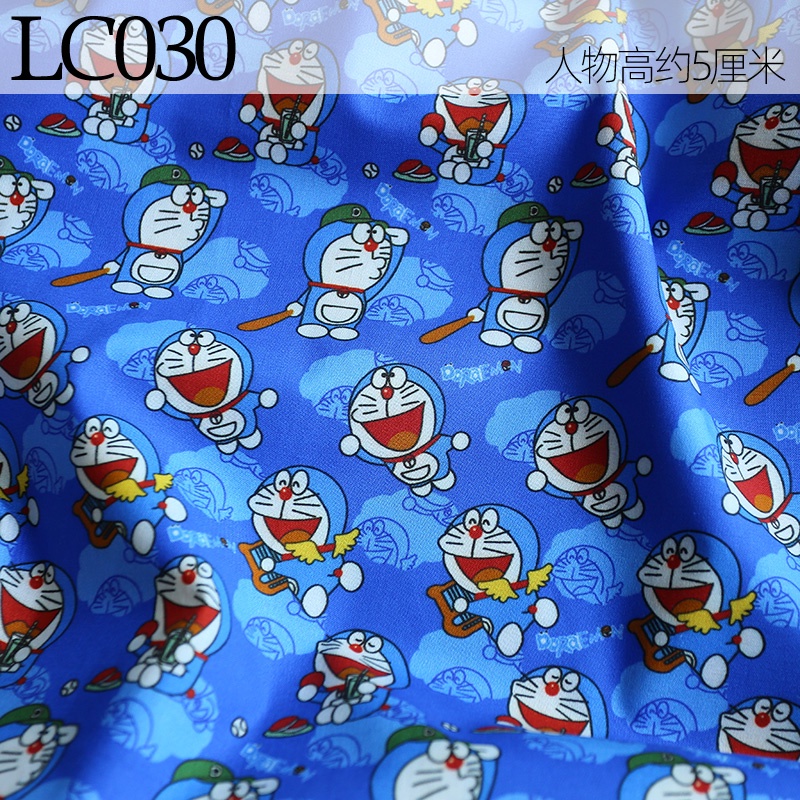 Vải Cotton Họa Tiết Mèo Hoạt Hình Dùng May Vá Thủ Công DIY