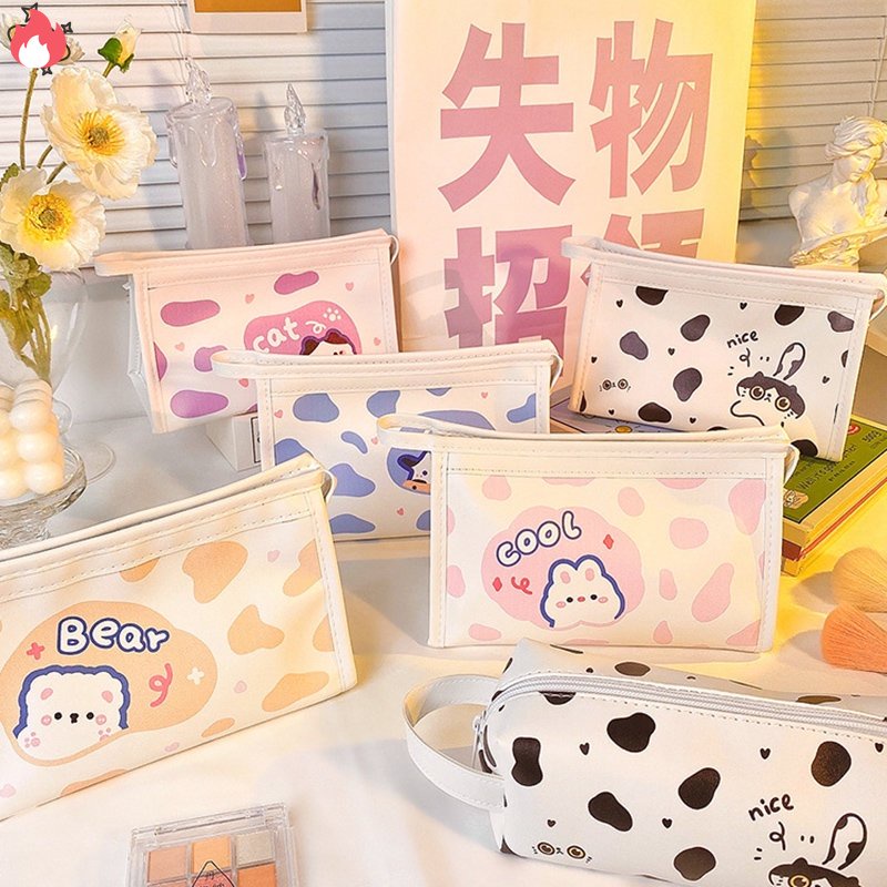 Túi Đựng Bút Chì Sức Chứa Lớn Họa Tiết Hoạt Hình Dễ Thương Chống Thấm Nước