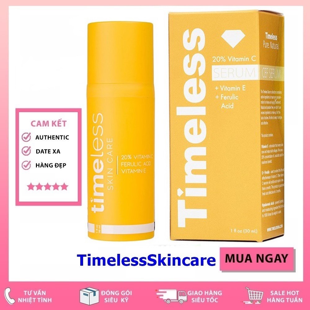 Tinh Chất Timeless 20% Vitamin C Serum Giảm Thâm Dưỡng Trắng Da 30ml