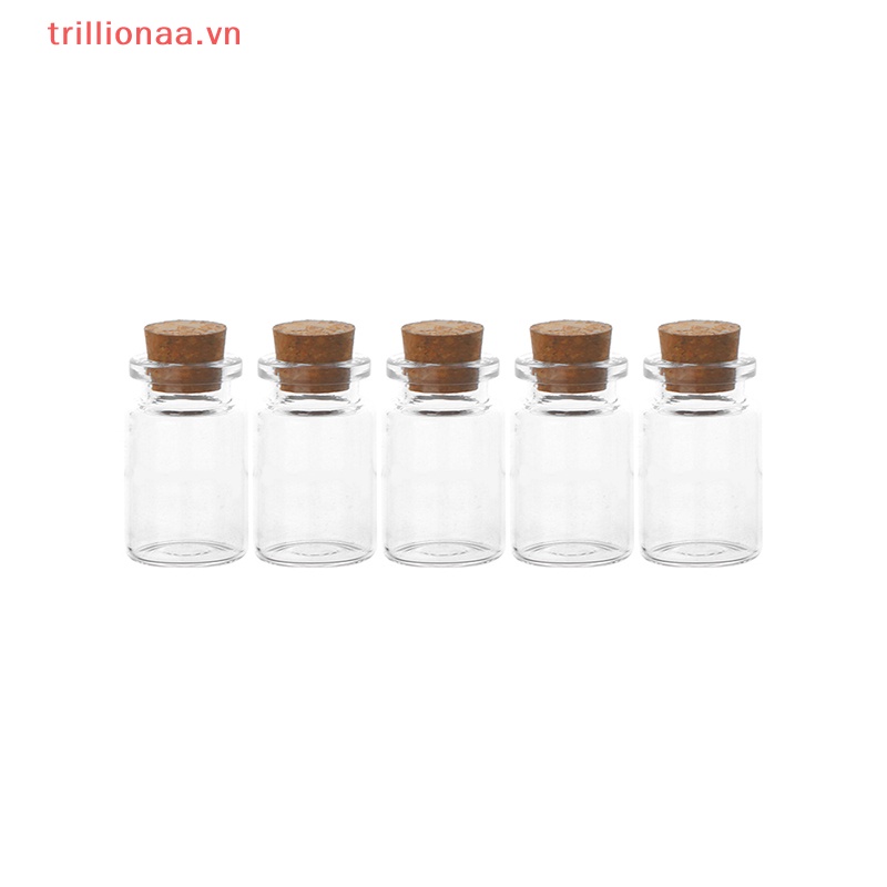 Bộ 5 Lọ Điều Ước Bằng Thủy Tinh 5 / 6 / 8 / 10 / 12 / 15ml Trang Trí Giáng Sinh