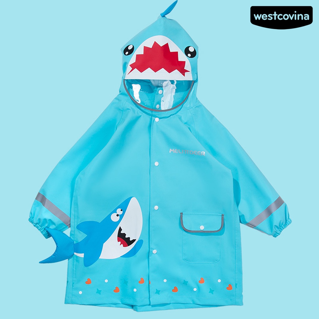 [COD]☁Áo Mưa Nhẹ In Họa Tiết Động Vật Hoạt Hình Chống Nước Có Mũ Trùm Cho Bé Mẫu Giáo