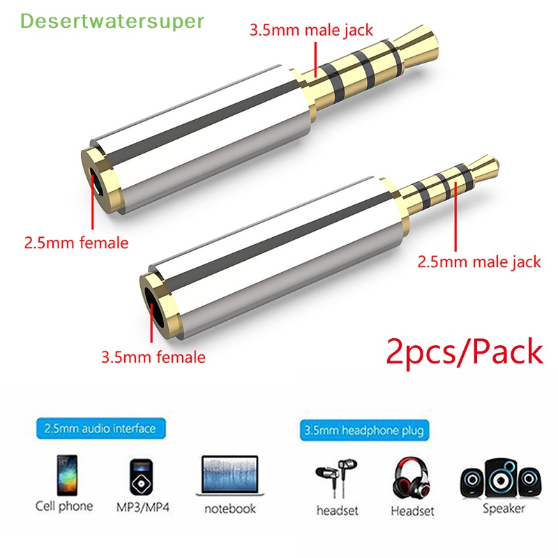 Set 2 Giắc Cắm Chuyển Đổi Từ 3.5mm Male Sang 2.5mm Female 2.5mm Female Sang 3.5mm Female