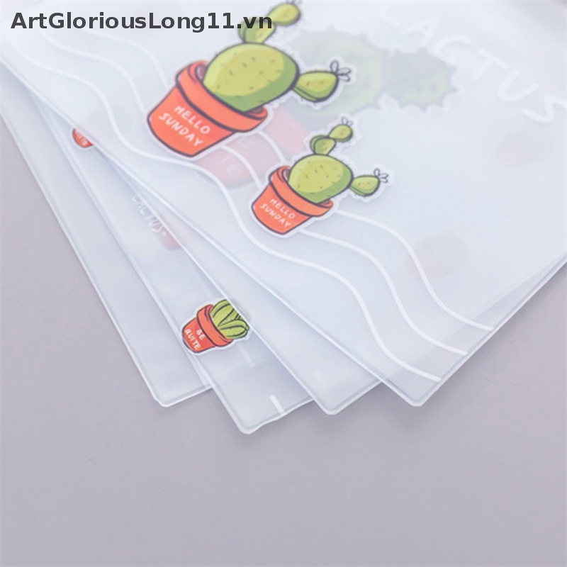 Túi Đựng Tài Liệu Bằng PVC Trong Suốt Chống Thấm Nước Hình Cây Xương Rồng Dành Cho Trẻ Em / Văn Phòng