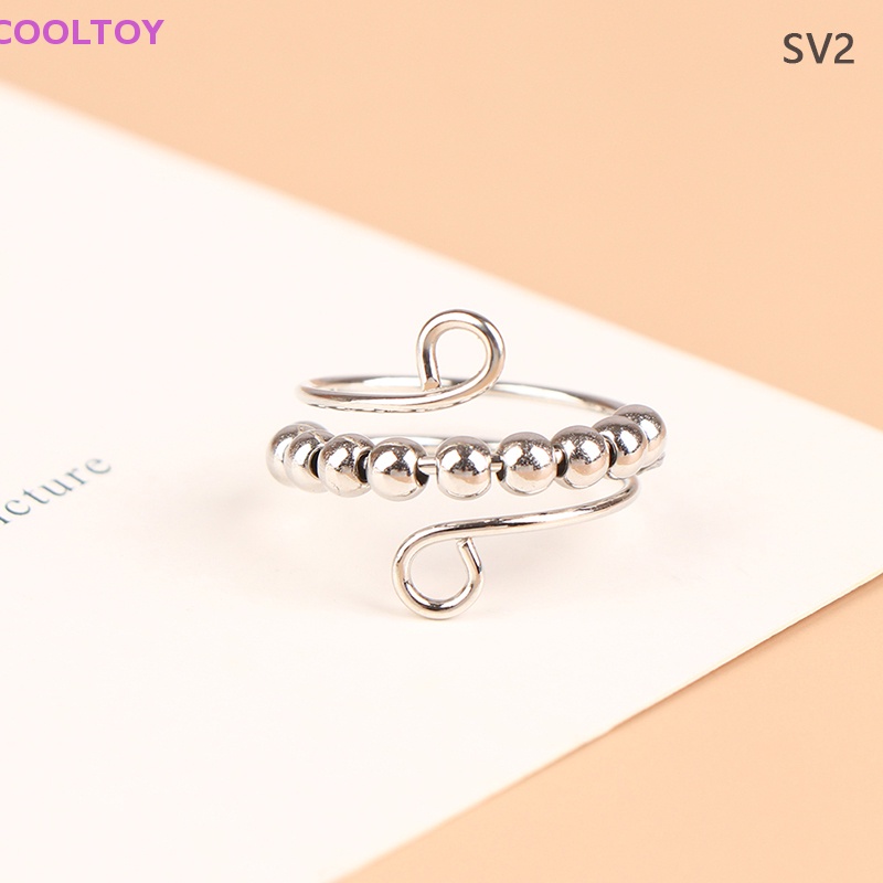 Cooltoy Nhẫn Hạt Xoay Tự Do Giảm Căng Thẳng Phong Cách Bohemian