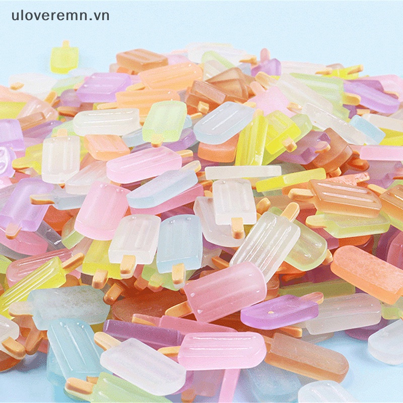 Set 10 Kẹp Tóc Nhựa Phát Quang Hình Cây Kem Đáng Yêu