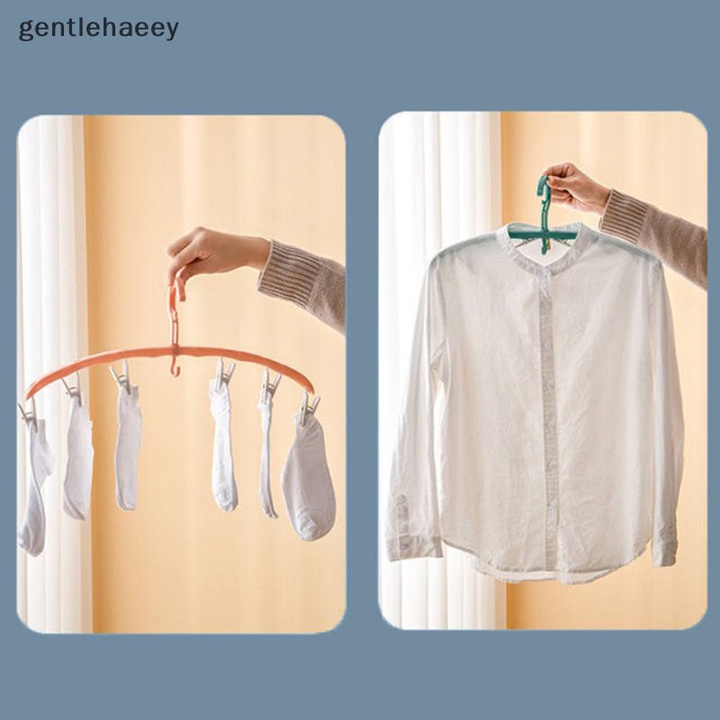 Móc Nhựa 6 Kẹp Phơi Vớ Chống Gió Tiện Dụng