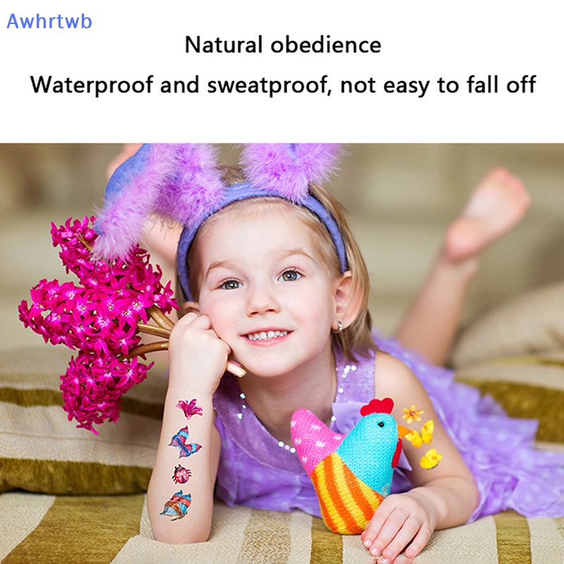 Set 10 Hình Xăm Dán Chống Thấm Nước Hình Bướm Nhiều Màu Sắc Dễ Thương Cho Bé Mới