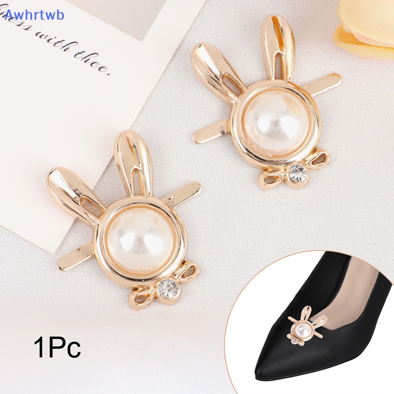 1 Khóa Kẹp Giày Cao Gót Hình Đầu Thỏ Đính Ngọc Trai Cho Nữ Mới