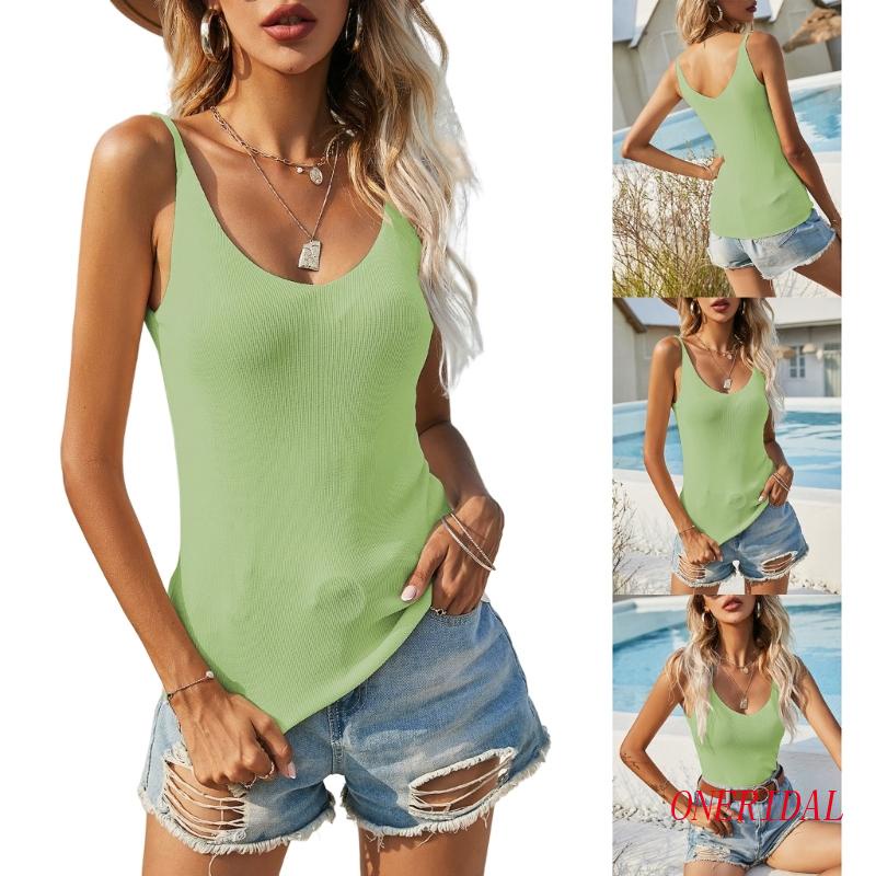 Áo Dệt Kim Sát Nách Màu Trơn Thời Trang Mùa Hè Cho Nữ