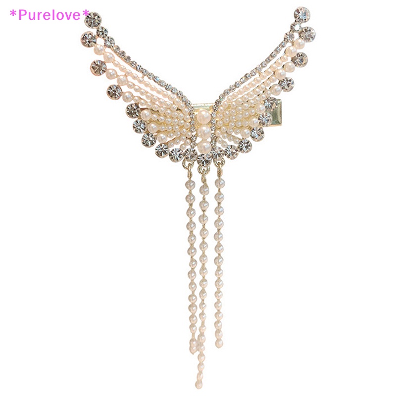 Kẹp Tóc Hình Cánh Bướm Đính Ngọc Trai Xinh Xắn Cho Nữ Mới