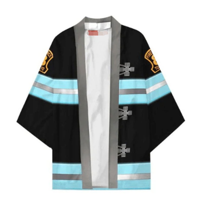 Áo Choàng Kimono Hóa Trang Anime Fire Force Shinra Kusakabe Cho Nam Và Nữ Haori
