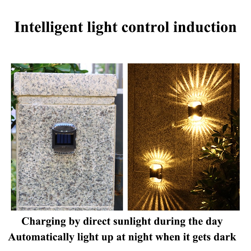 COFAZ Đèn Led 4 Bóng Gắn Tường Trang Trí Chống Nước Dùng Năng Lượng Mặt Trời