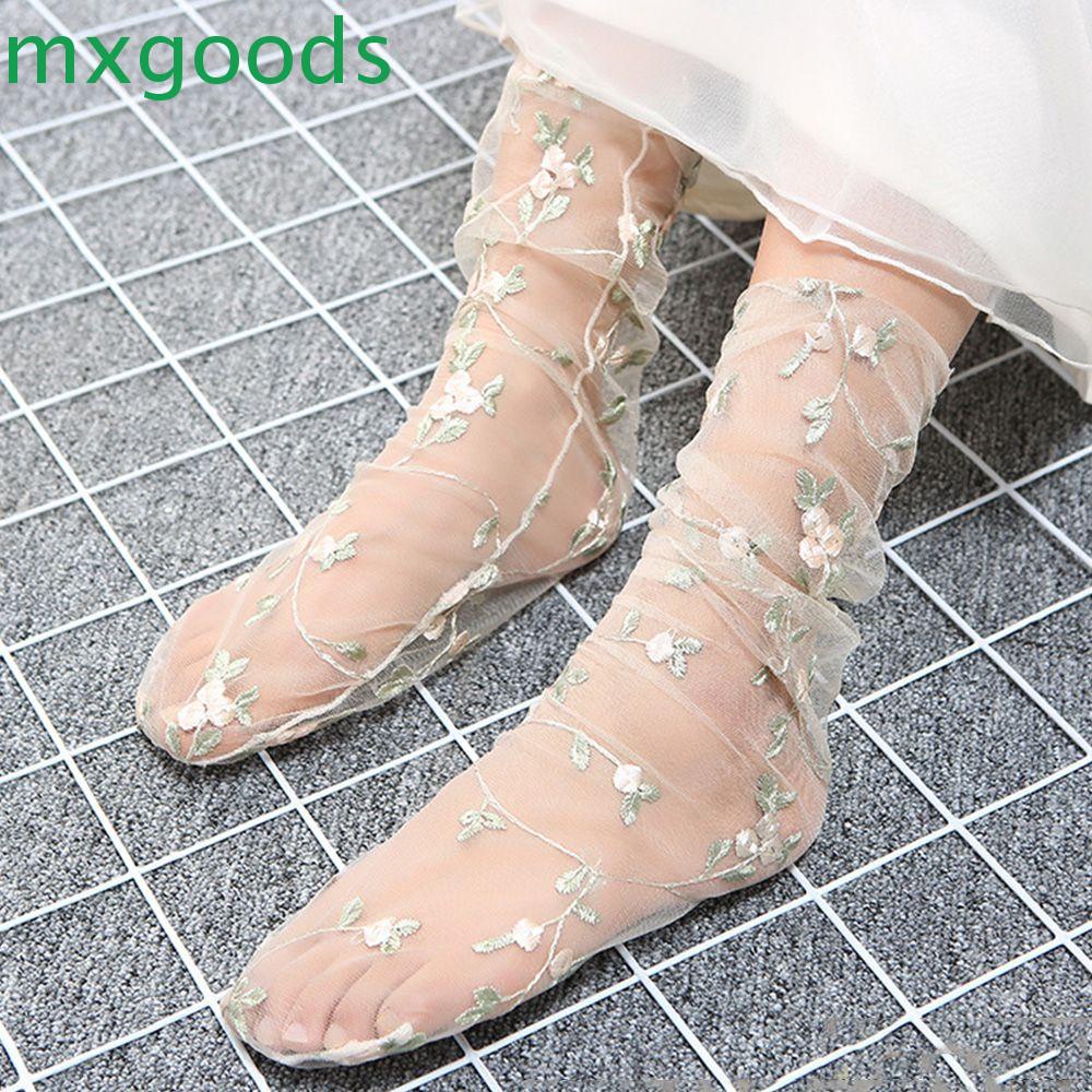 Vớ Dài Mỏng Thoáng Khí Thêu Hoa Thời Trang Đường Phố Mùa Hè