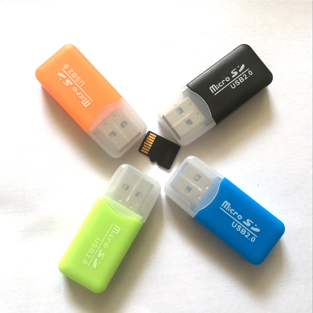 Đầu đọc thẻ nhớ TF, SD Micro tốc độ cao cổng USB Plug and Play (màu ngẫu nhiên)