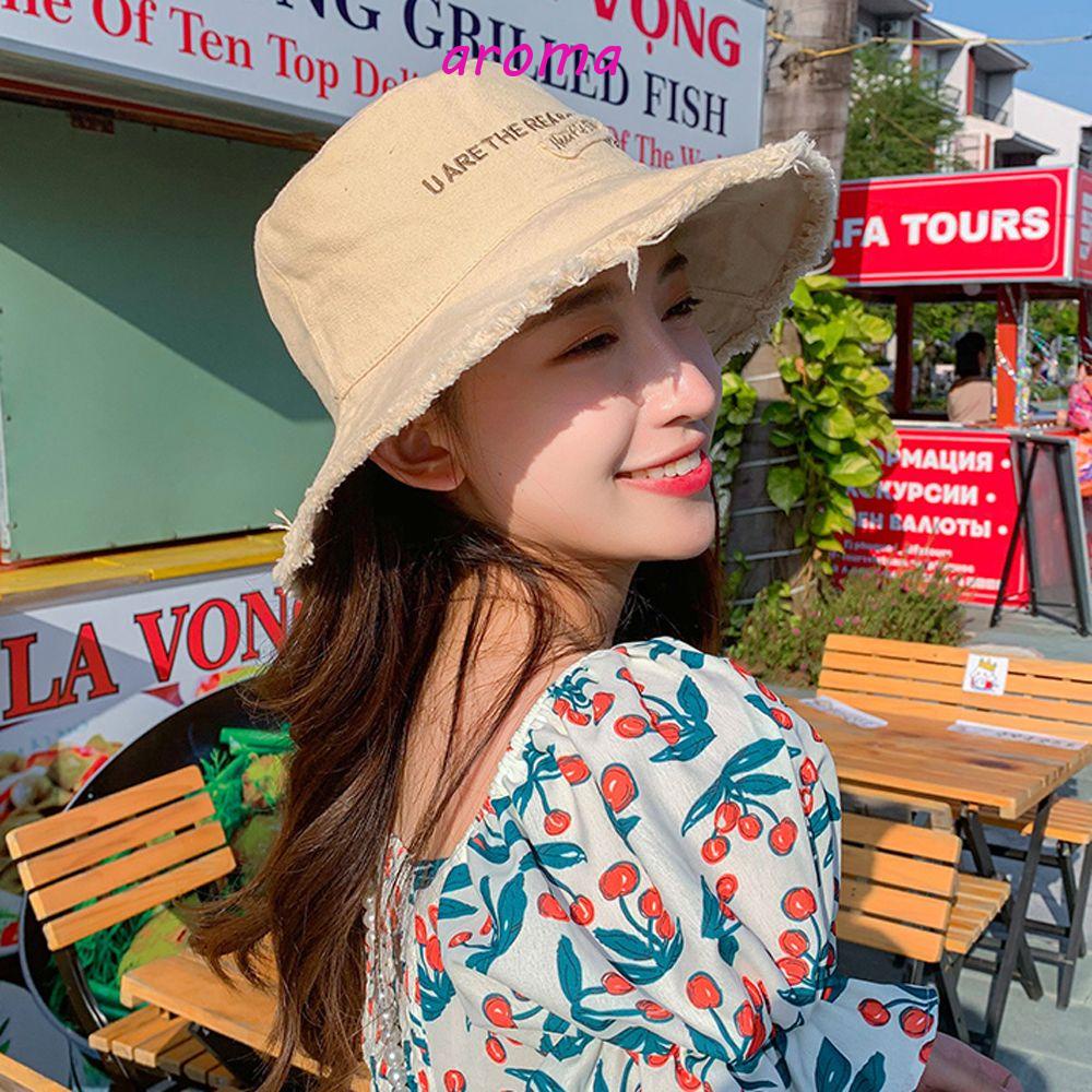 Mũ Lưỡi Trai Cotton Màu Sắc Thêu Chữ Phong Cách Hàn Quốc Cho Nữ