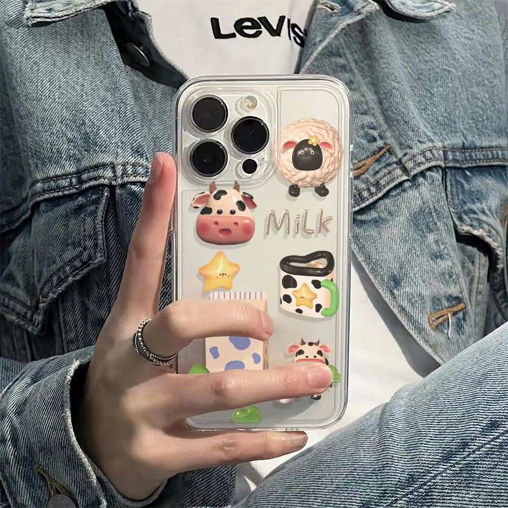 ✅Ốp Điện Thoại Mềm Chống Sốc Họa Tiết Cây Bò Sữa Cho Apple Iphone 13iPhone1278max 6In14Pro plus11 CGZ1