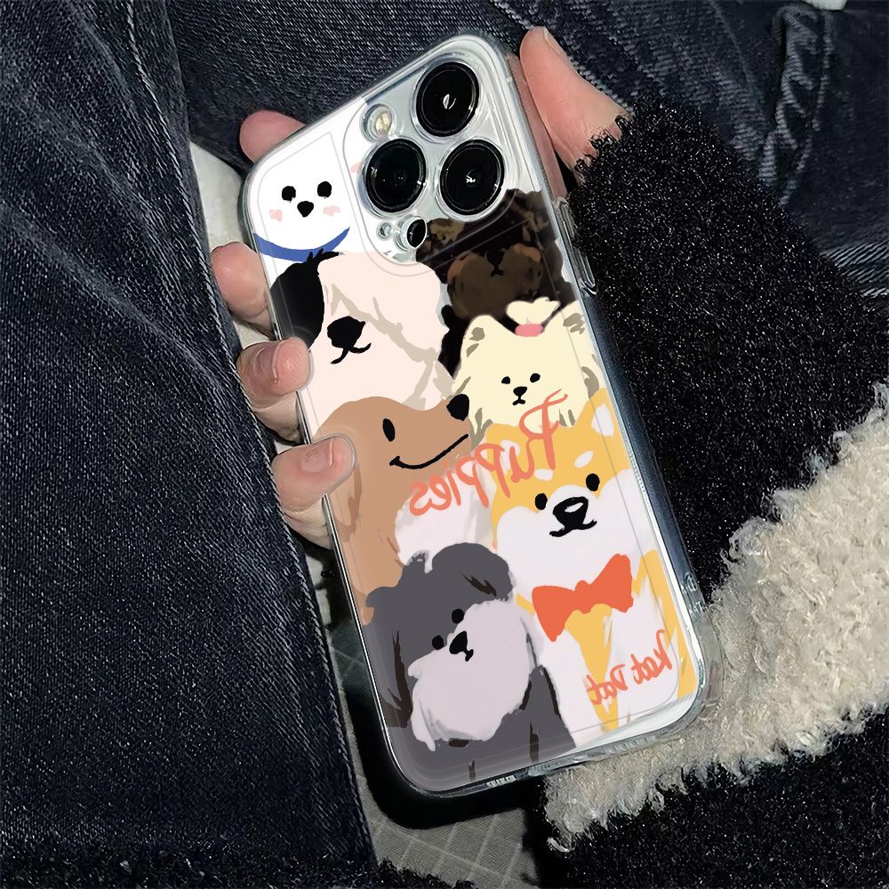 ✅Ốp Điện Thoại Mềm Chống Sốc Họa Tiết Cún Dễ Thương Cho Iphone 12136In 78 11 Plus 14 Pro