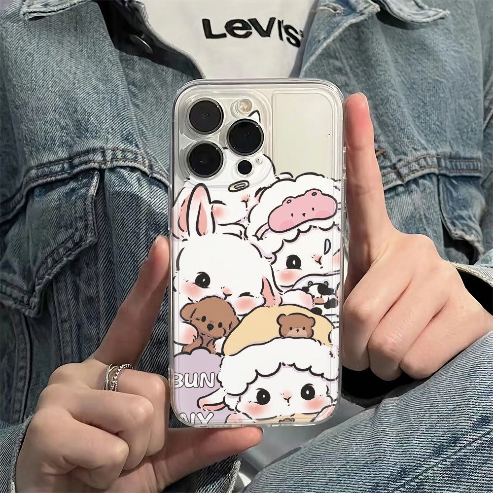 ✅Ốp Điện Thoại Mềm Chống Sốc Họa Tiết Chú Cừu Mặc Đồ Ngủ 4 Túi Cho Iphone 1113plus 78 12 14Promax 6In