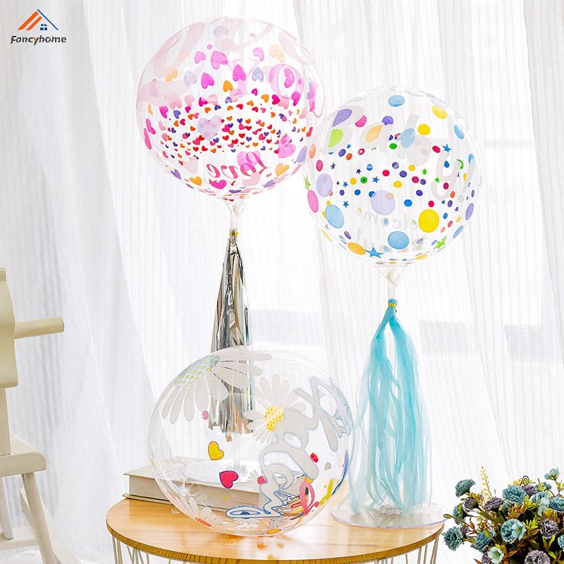 Bong bóng trong suốt thiết kế dễ thương trang trí tiệc cưới/sinh nhật tiện dụng