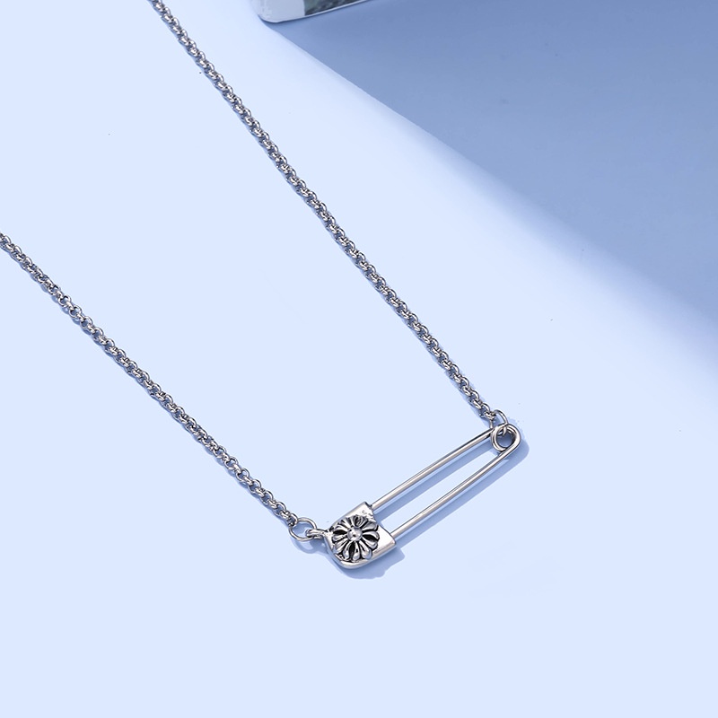 Dây Chuyền Thép Titan Mặt Thánh Giá Kẹp Giấy Độc Đáo Phong Cách Retro Nhật Hàn Thời Trang Cho Nữ