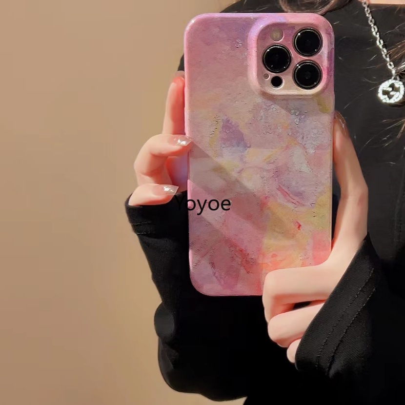 Ốp Điện Thoại Silicone Mềm Chống Sốc Tranh Sơn Dầu Cho iPhone 14plus X XR XS 11 12 13 14 Pro Max SE 7 8 Plus