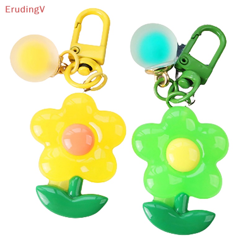 [ErudingV] Móc Khóa Bóng Tròn Hình Hoa Dễ Thương Trang Trí Ba Lô / Túi Xách [Mới]