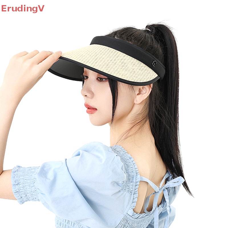 1 Mũ Rơm Chống Nắng Hở Chóp Gấp Gọn Được Hợp Thời Trang Đi Biển