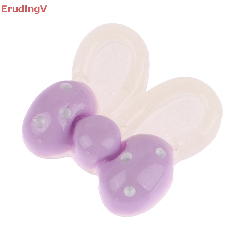 Set 10 Phụ Kiện Trang Trí Hình Tai Nơ Bằng Nhựa Resin Kích Thước 21 * 19mm DIY