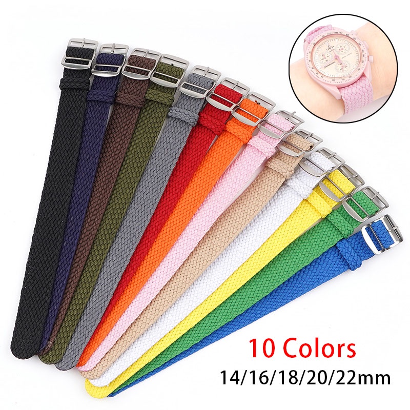 Dây Đeo Thay Thế Bằng Vải Nylon Dệt 14mm 16mm 18mm 20mm 22mm Thông Dụng
