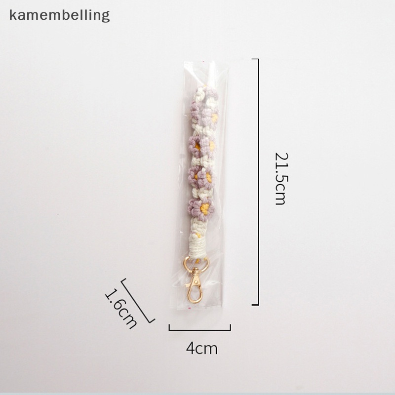 Kamembelling Móc Khóa Xe Hơi / Vòng Đeo Tay Tua Rua Dệt Thủ Công Đính Hoa Cúc Phong Cách Bohemian