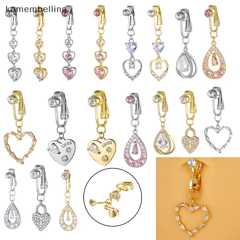 Khuyên Rốn Đính Đá Hình Trái Tim Thời Trang Cho Nữ