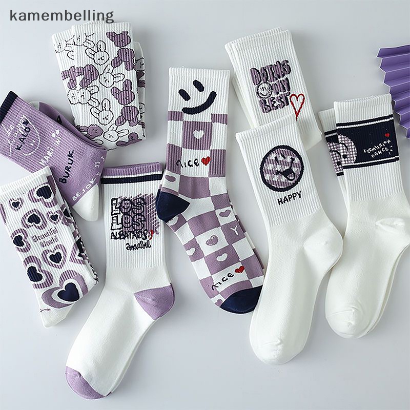 1 Đôi Vớ Thể Thao Bằng Polyester In Họa Tiết Hoạt Hình Vui Nhộn Phong Cách Harajuku Hip Hop Dễ Thương Cho Nam Và Nữ