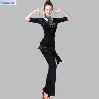 Trang Phục Khiêu Vũ Latin Phối Tua Rua Dành Cho Nữ