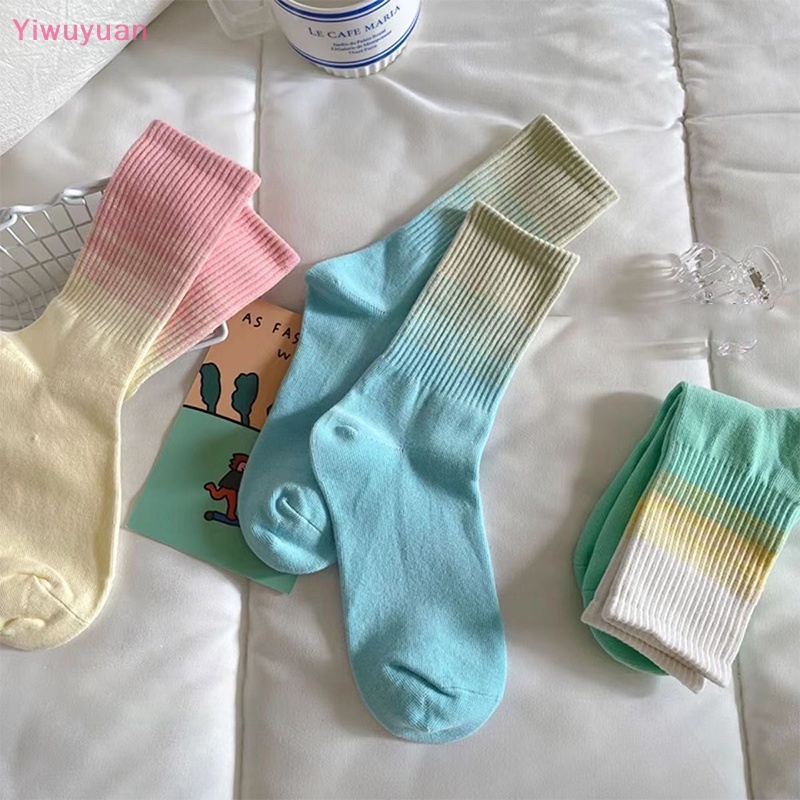 1 Đôi Vớ Cotton Cổ Vừa Màu Kẹo Đơn Giản Thời Trang Xuân Thu Mới
