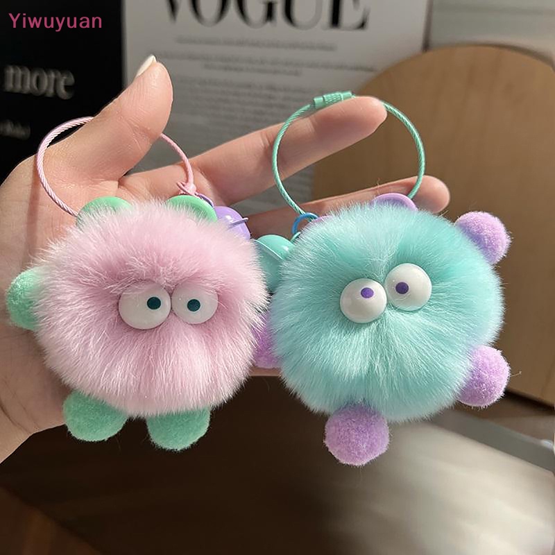 < Yiwuyuan > Móc Khóa Banh Lông Thỏ Thật Dễ Thương Thời Trang Sáng Tạo Dành Cho Nữ