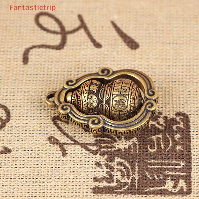 [Fantastictrip] Đồ trang trí Tượng Bầu Dục Bằng Đồng Thau Trơn Cổ Điển Có Chuông Nhỏ Trang Trí Bàn Làm Việc Mới