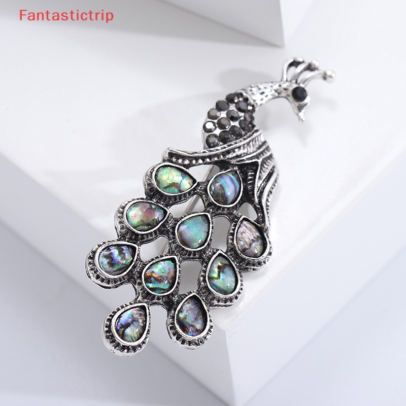 Ghim Cài Áo Hình Vỏ Sò / Chim Công Kiểu Vintage Thời Trang Cho Nữ