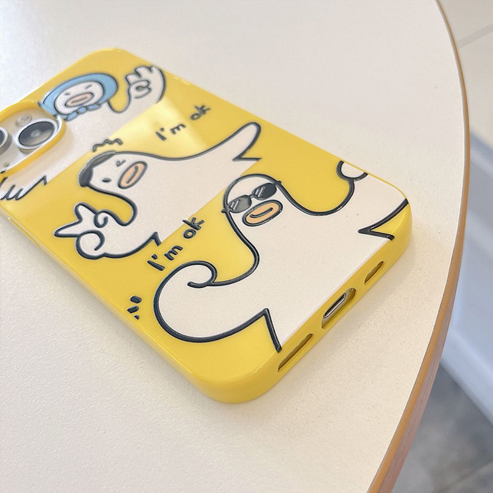 Ốp Điện Thoại Họa Tiết Vịt Đeo Kính Mát Cho IPhone 14 Pro Max 13 12 11 Pro Max XS XR 7 8 Plus