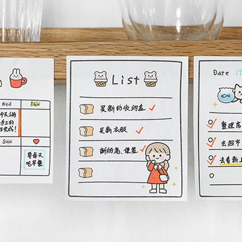 Set 30 Tấm Giấy Ghi Chú Họa Tiết Đáng Yêu Trang Trí Sổ Tay