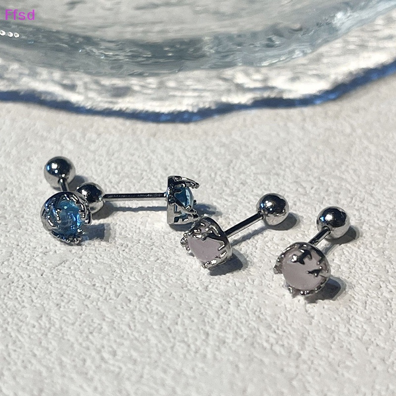 1 Đôi Khuyên Tai Xoắn Ốc Đính Đá Zircon Nhiều Màu Cho Nữ