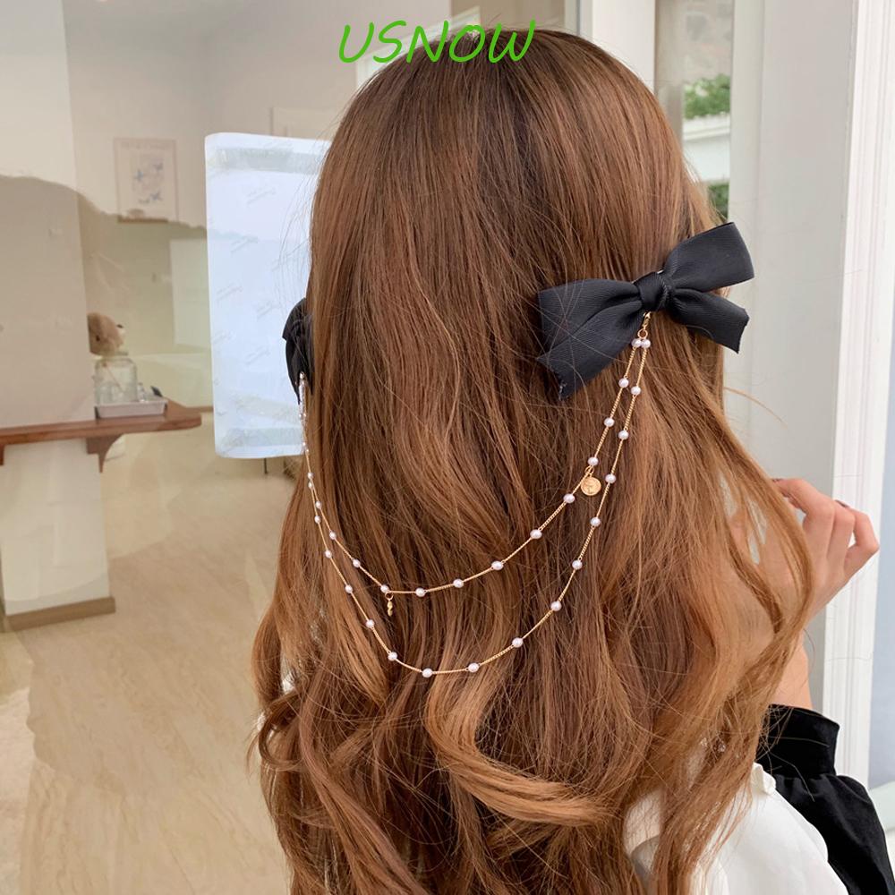 Kẹp Tóc Nơ Tua Rua Bằng Satin Kiểu Dáng Mới Cho Nữ