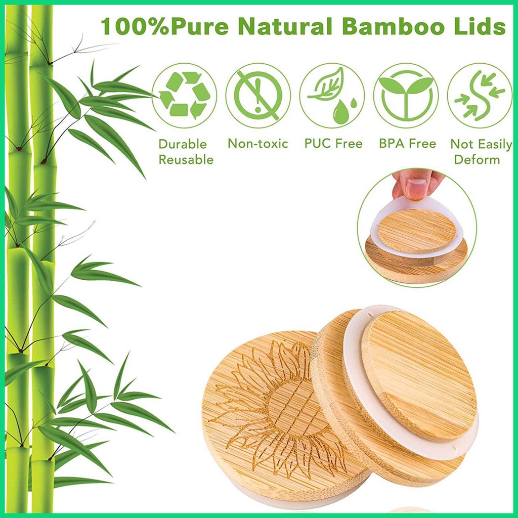 Bộ 6 Nắp Đậy Lọ Mason Bằng Silicone Chống Rò Rỉ Có Thể Tái Sử Dụng