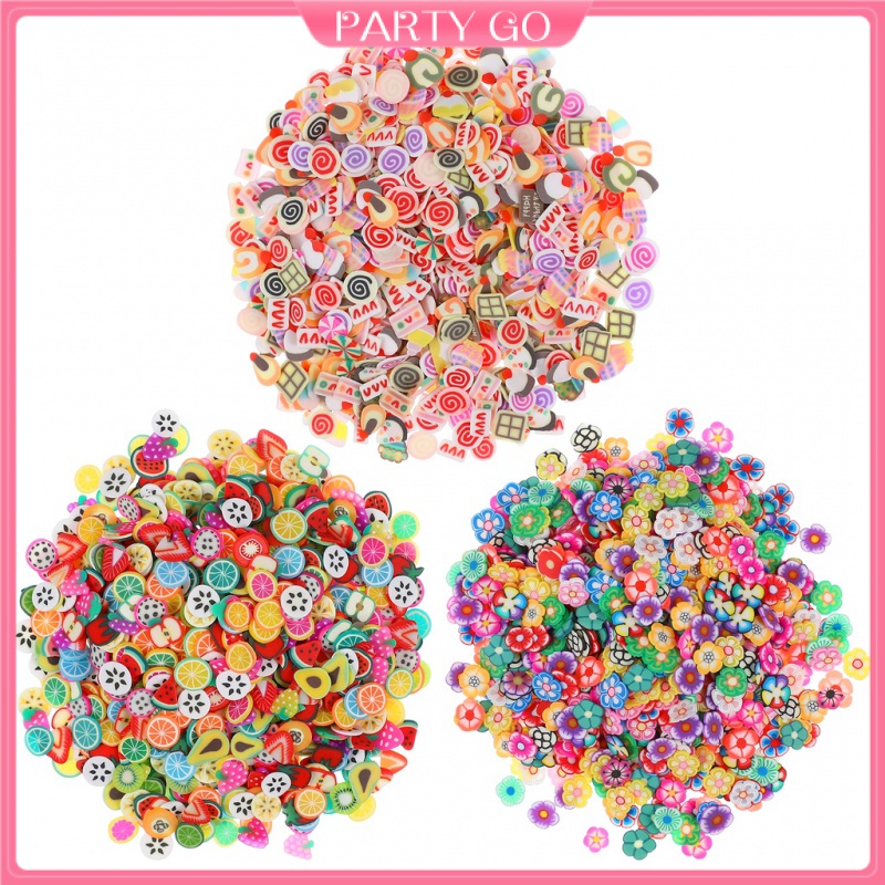 Bộ 3000 Miếng Dán Trang Trí Móng Tay / Điện Thoại Họa Tiết Hoa Quả 3D Nhiều Màu Xinh Xắn DIY