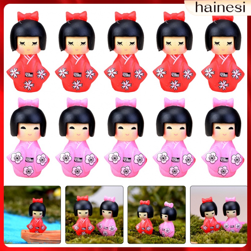 Set 10 Tượng Nhân Vật Phim Hoạt Hình Para Salas Casa Mặc Kimono