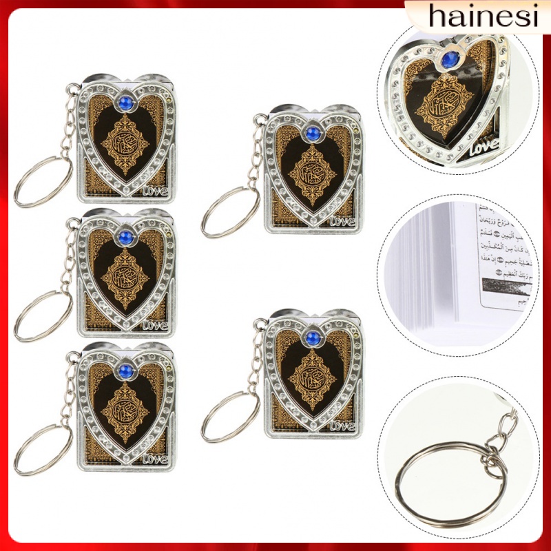 Set 5 Móc Khóa Treo Gương Chiếu Hậu Trang Trí Xe Hơi / Túi Xách Quran Koran