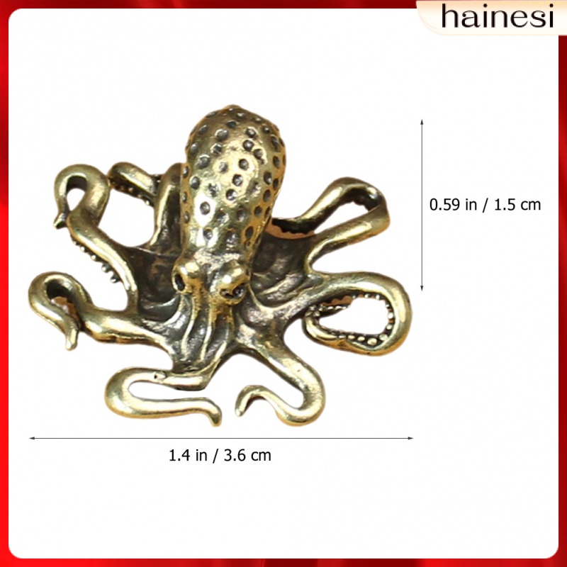 Cabinet Decor Brass Octopus Animal Statue Statues Accessories 3 Pcs