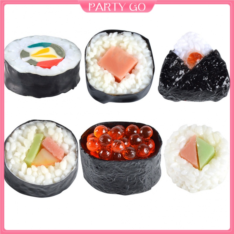 Set 6 Mô Hình Cuộn Sushi Kiểu Nhật Bản Dùng Để Trang Trí